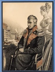 Mihail Voroncov gróf portréja (1782-1856) (M. Voroncov gróf portréja). Carl Von Hampein (1794-1880 után) alkotása, ceruza és akvarell papíron, 1820 körül. Orosz művészet