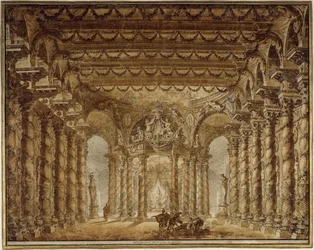 Színpadterv Jean-Baptiste Lully Armide című operájához, 1760.