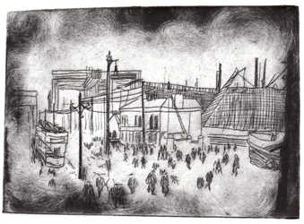 Belfast Docks, 2015 (szárazpontos maratás és digitális)