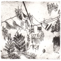 Mayrhofen-hegység, 2015 (szárazpontos maratás és digitális)
