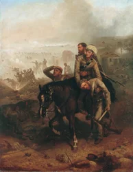 William George Cubitt hadnagy (1835-1903) a Viktória-kereszt kitüntetése Lucknowban, az indiai lázadás idején, 1857. június 30-án, 1860 körül.