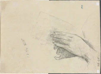 Kezek egy könyvet tartó verso, 1889.