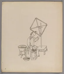 Külön levelek albuma: Silk Cultivation and Production (tinta papíron) (lásd még: 499288-303)