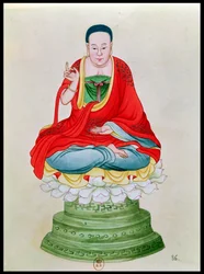Buddha lótuszvirágon ül (wc papíron)