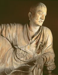 Lohan, Yuan-dinasztia (1260-1368) figurája (fa)