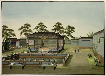 Kerti jelenet, 1820-40 körül (wc papíron)