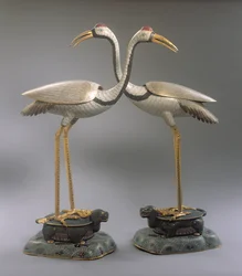 Daru füstölő pár, a Qianlong korszakból (1736-95) (cloisonne zománc)