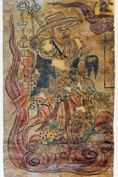 Zarándok szerzetes, miniatűr, Dunhuang, kínai civilizáció, 9. század