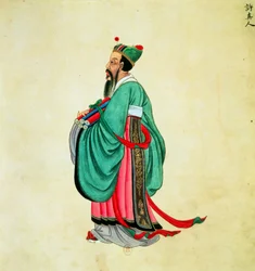 Konfuciusz portréja (i.e. 551-479 körül) (guache, papírtekercs)