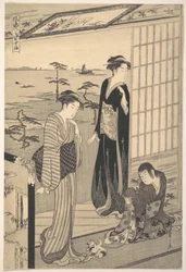 Genji száműzetésben Sumában, a Genji divatos modern köntösben című sorozatból (Fūryū yatsushi Genji: Suma)