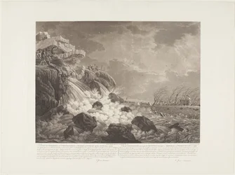 Kilátás a Dyk-szakadásról és az árvízről Nymegennél Bemmelnél, 1799. február 21-én / Vue de L