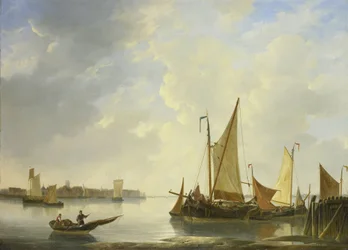 Dordrecht kilátása Papendrecht felől nézve