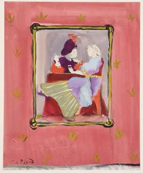 Egy jelmezes pár, 1935-45 körül (guache papíron)