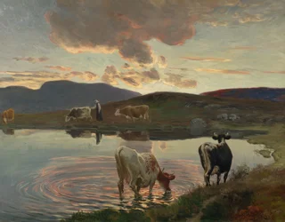 Naplemente után (olaj, vászon)