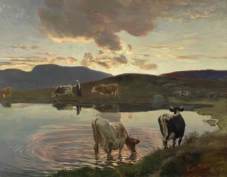 Naplemente után (olaj, vászon)