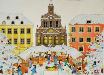 Karácsonyi vásár, 2001 (akvarell, papír)