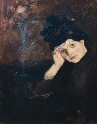 Albertine fekete kalappal