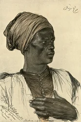 Férfi a „Hatasoo” gőzhajó fedélzetén, Egyiptom, 1898.