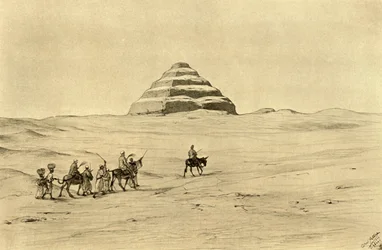 Dzsoser piramisa Szakkarában, Kairó közelében, Egyiptom, 1898.