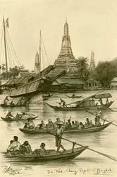 Wat Chaeng, Bangkok, Sziám, 1898.
