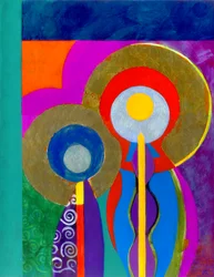 Szűz Hodegitria, 2010 körül (akril, aranyozott panelen)