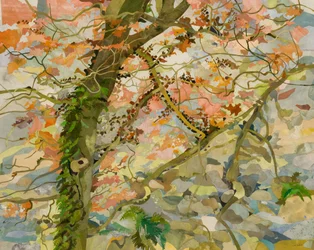 Őszi fa, 2011 (akvarell festett papírkollázs)