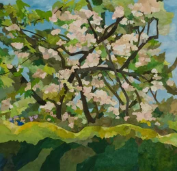 Cornerways Apple Tree, 2019 (akvarell festett papírkollázs)