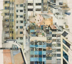 Hong Kong, 2011 (akvarellel festett papírkollázs)