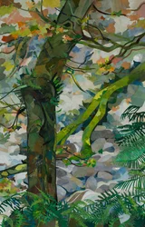 Honister Tree and Fallen, 2023 (akvarell festett papírkollázs)