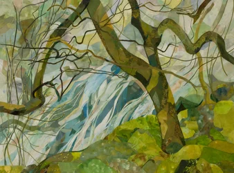 Honister Winter Tree, 2018 (akvarell festett papírkollázs)