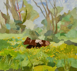 Southolt Cows, 2020 (akvarell festett papírkollázs)