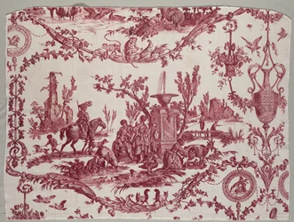 Rézlemezre nyomtatott pamut töredékei, c. 1789.