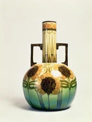 Váza, Clarissa Ault díszítette, 1890 körül