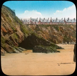 Strand és sziklák, Newquay, Cornwall, 19. század vége vagy 20. század eleje