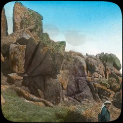 Ladies Wishing Chair, Logan Rock, Treen közelében, Cornwall, 19. század vége vagy 20. század eleje.