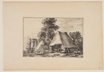 Tanya egy szekérrel, a Landscapes (Verscheyden aerdige Lanthuysen...)