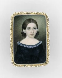 Egy lány portréja, 1845 körül (akvarell, elefántcsont, aranyozott és üveg)