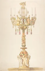Tervezés kandeláberhez, 1810-38.