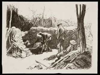 „Advanced dressing station in France”, 1917