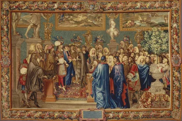 XIV. Lajos audienciája Fuentes grófjának… a Louvre-ban, 1662. március 24-én, 1730 körül.
