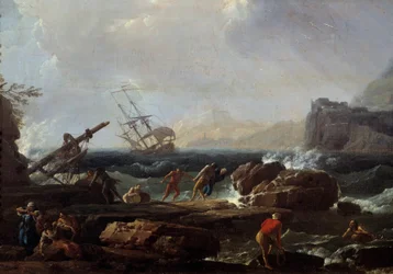 A hajótörés jelenete Joseph Vernet (1714-1789) festménye 18. századi Montpellier, Musee Fabre