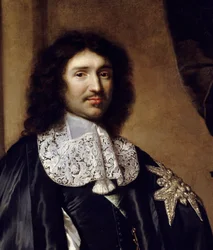 Részlet: „” Jean Baptiste (Jean-Baptiste) Colbert (1619-1683) XIV. Lajos miniszterének portréja”” Claude Lefebvre (1632-1675) festménye. 1666 V. 1,3x0,96 m