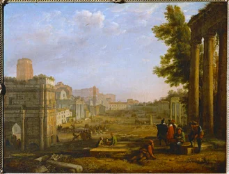 Vue du Campo Vacino - A Campo Vacino látképe, Róma 1636 ...
