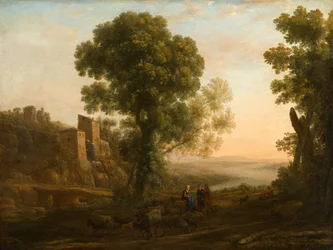 Tájkép nyájaikkal hazatérő parasztokkal, 1637 körül