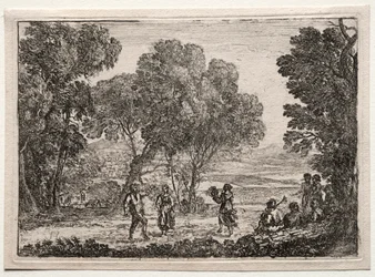 Táj country táncos kistányérral, c. 1637.