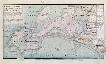 Atlas 131 H.fol 71 Bas-Poitou és az Ile de Noirmoutier egy részének térképe, 1703 (toll, tinta és wc, papír)