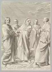 Sts. Anna, József, Joachim, Bernard és János evangélista Szűz rokonsága, 1648.