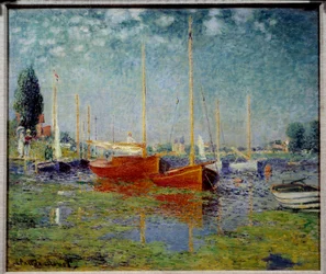 Argenteuil. Two red sailboats