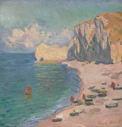 Étretat: A strand és az Amont-sziklafal, 1885