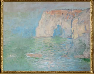 Etretat: Manneporte, tükröződések a vízen (olaj, vászon)